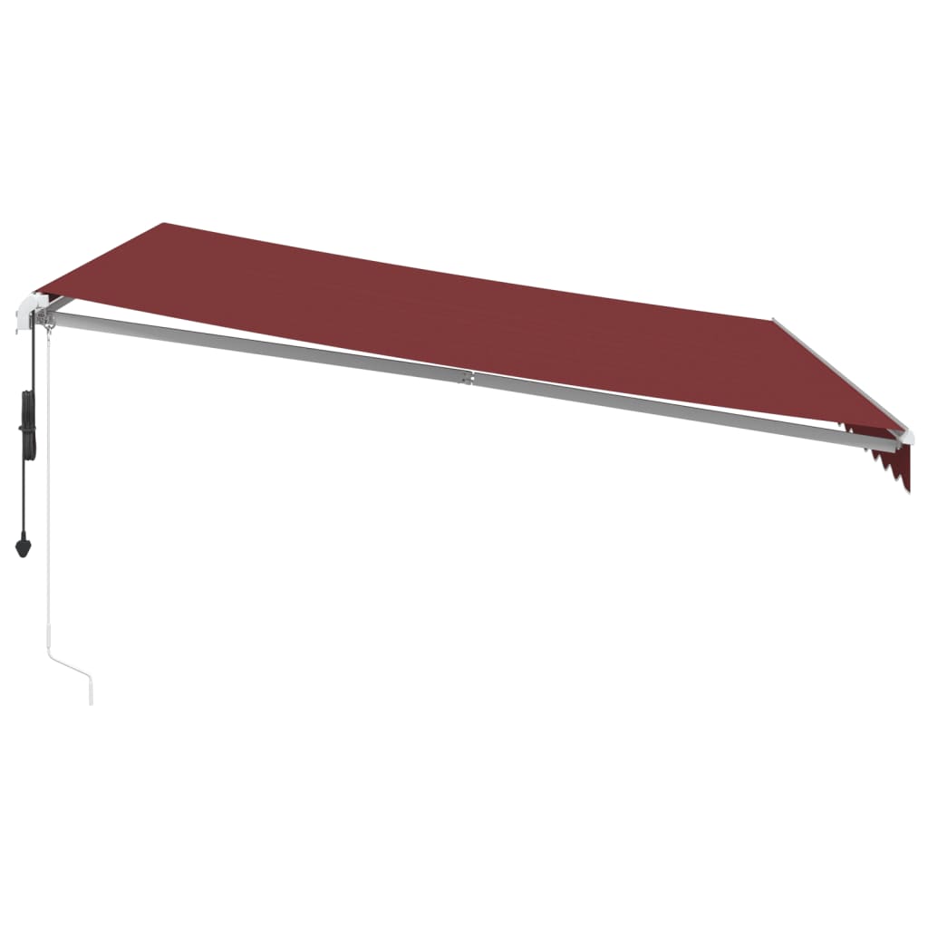 markise med LED-lys 400x300 cm automatisk betjening bordeaux