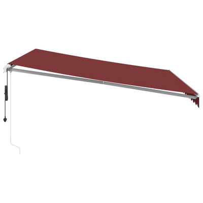 markise med LED-lys 400x300 cm automatisk betjening bordeaux