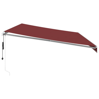 markise med LED-lys 600x300 cm automatisk betjening bordeaux