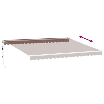 markise med LED-lys 500x300 cm automatisk betjening brun