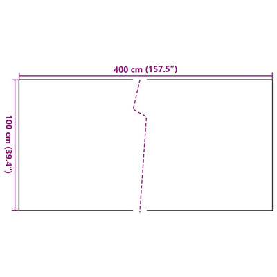 altanafskærmning 400x100 cm polyrattan antracitgrå