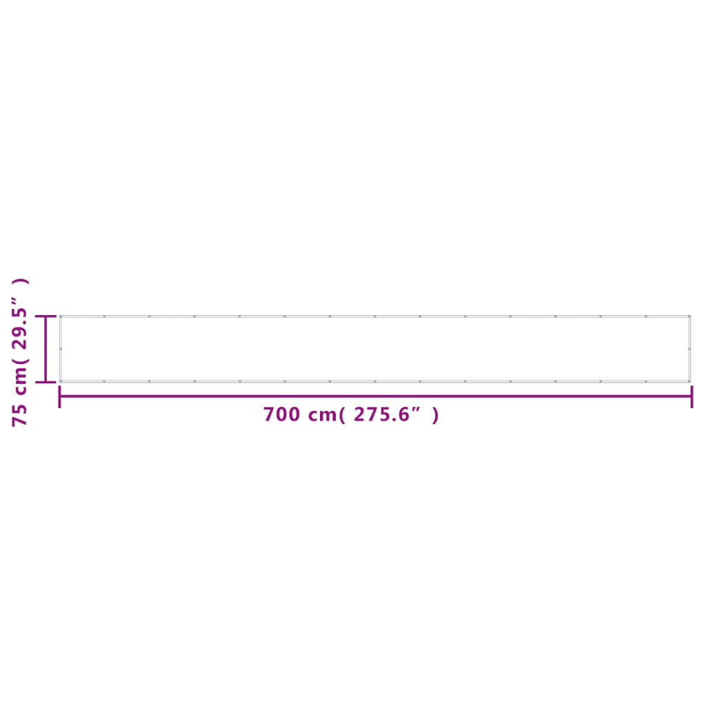 altanafskærmning 75x700 cm 100 % polyester brun