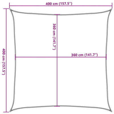 solsejl 4x4 m 100 % polyesterstof sandfarvet