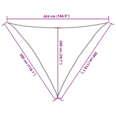 solsejl 3x3x4,24 m 100 % polyesterstof lysegrå