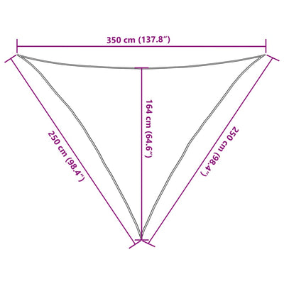 solsejl 2,5x2,5x3,5 m 100 % polyesterstof sandfarvet