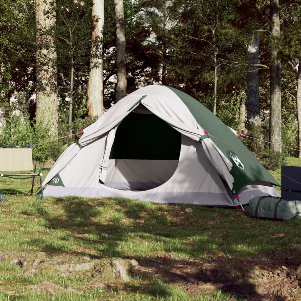 4-personers campingtelt vandtæt kuppel grøn