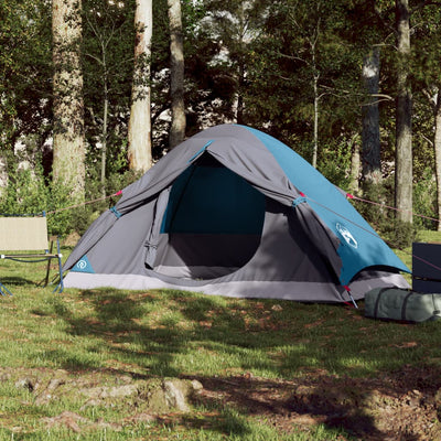 4-personers campingtelt vandtæt blå