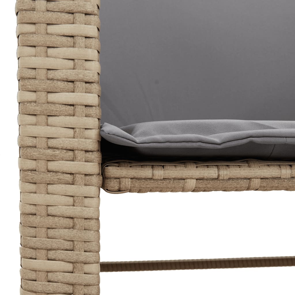 2-personers havesofa med bord og skamler polyrattan beige