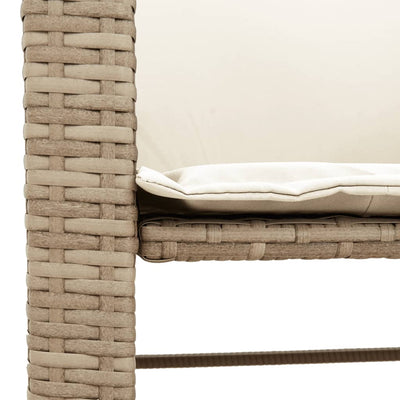 2-personers havesofa med bord og skamler polyrattan beige