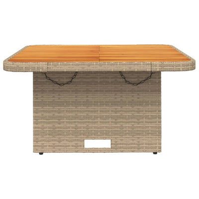 havebord 80x80x71 cm polyrattan og akacietræ beige