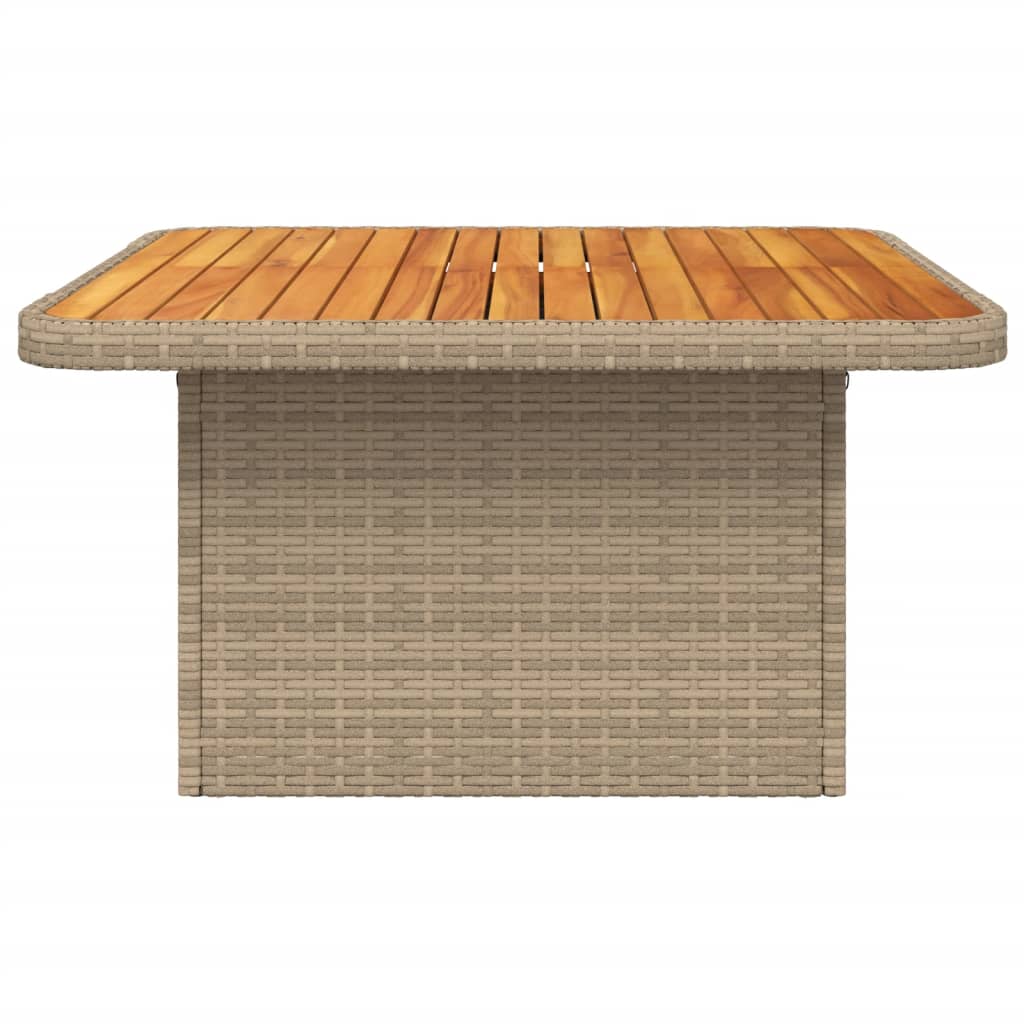 havebord 80x80x71 cm polyrattan og akacietræ beige