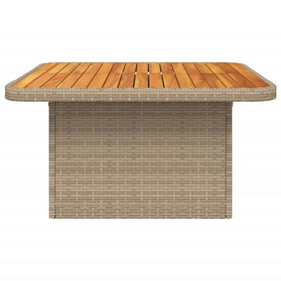 havebord 80x80x71 cm polyrattan og akacietræ beige