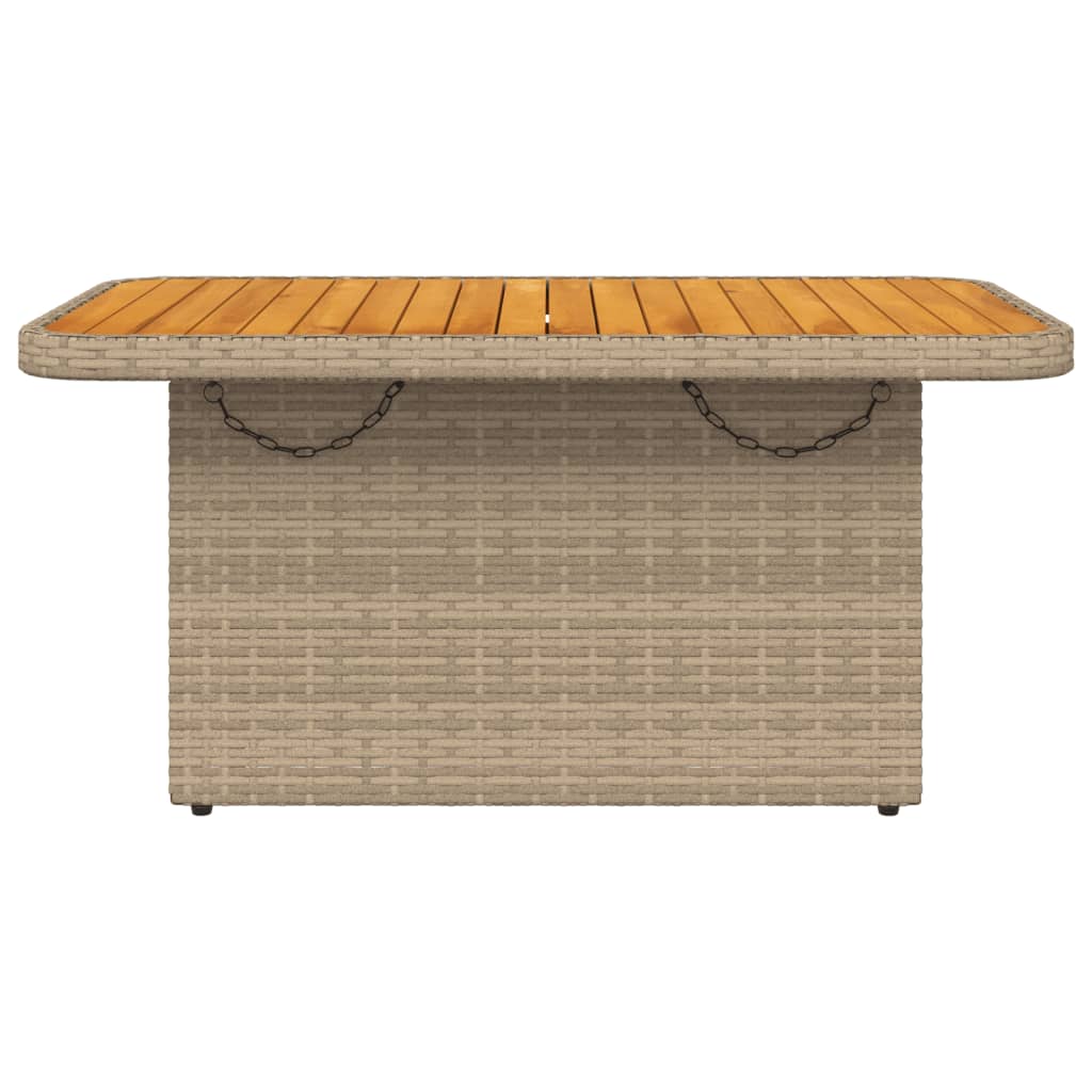 havebord 90x55x71 cm polyrattan og akacietræ beige