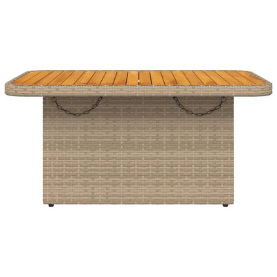 havebord 90x55x71 cm polyrattan og akacietræ beige