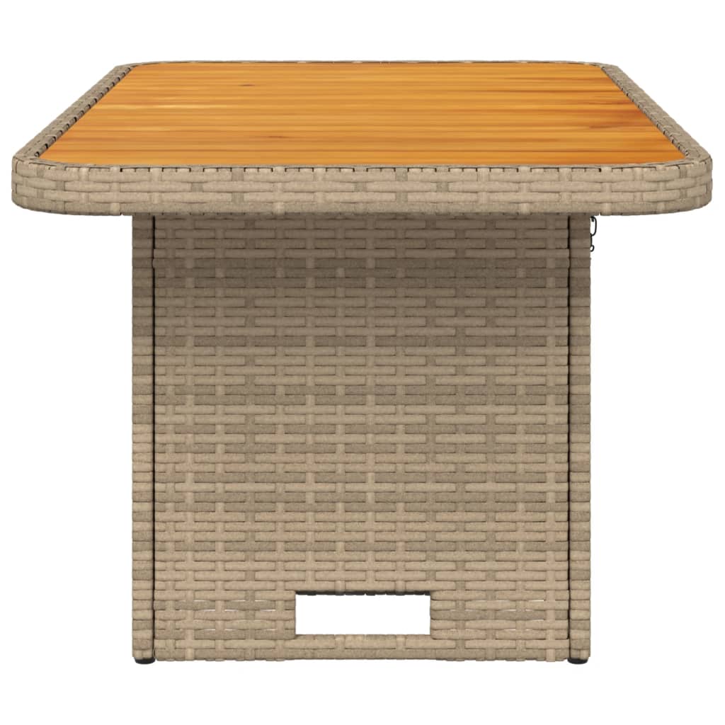 havebord 90x55x71 cm polyrattan og akacietræ beige