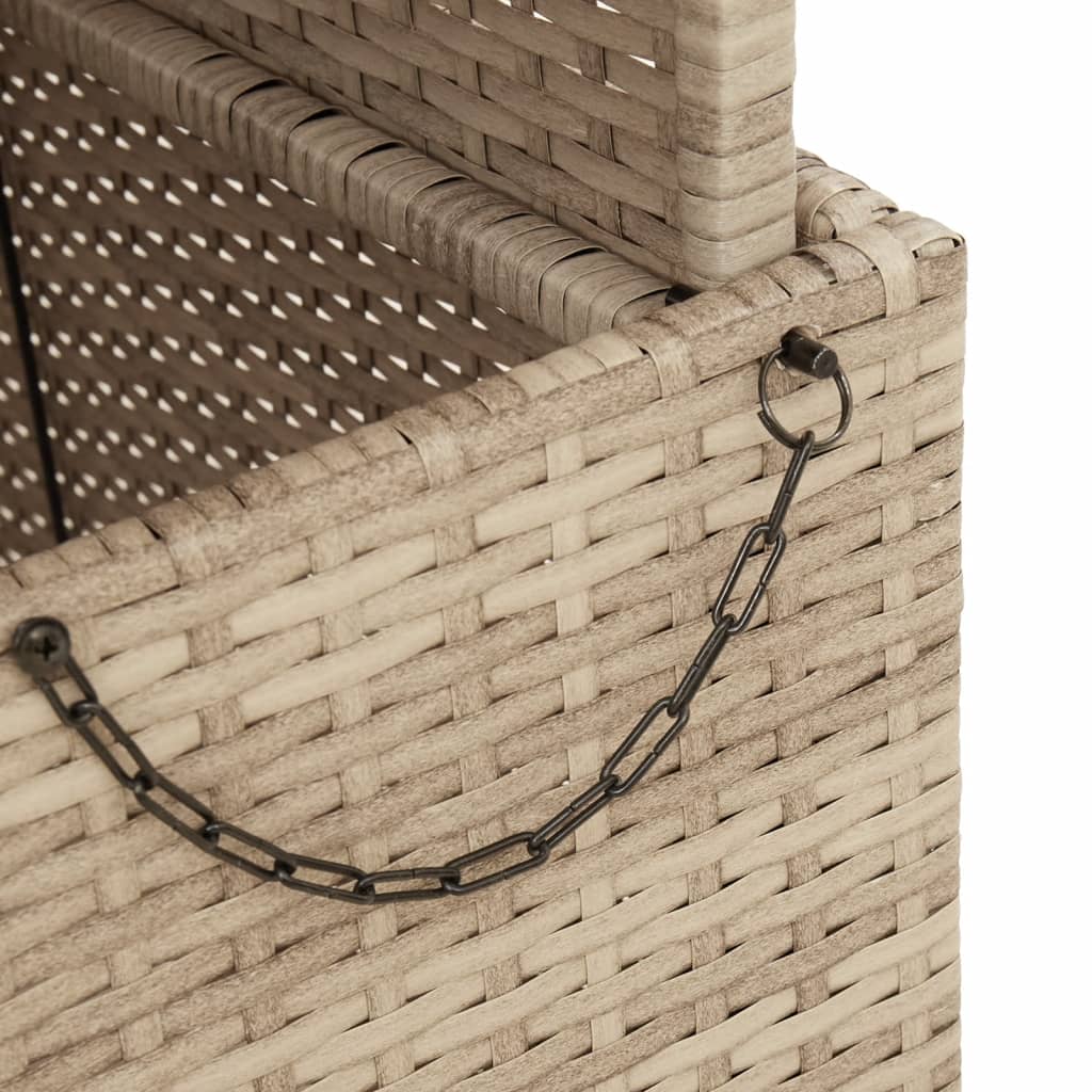 havebord 90x55x71 cm polyrattan og akacietræ beige