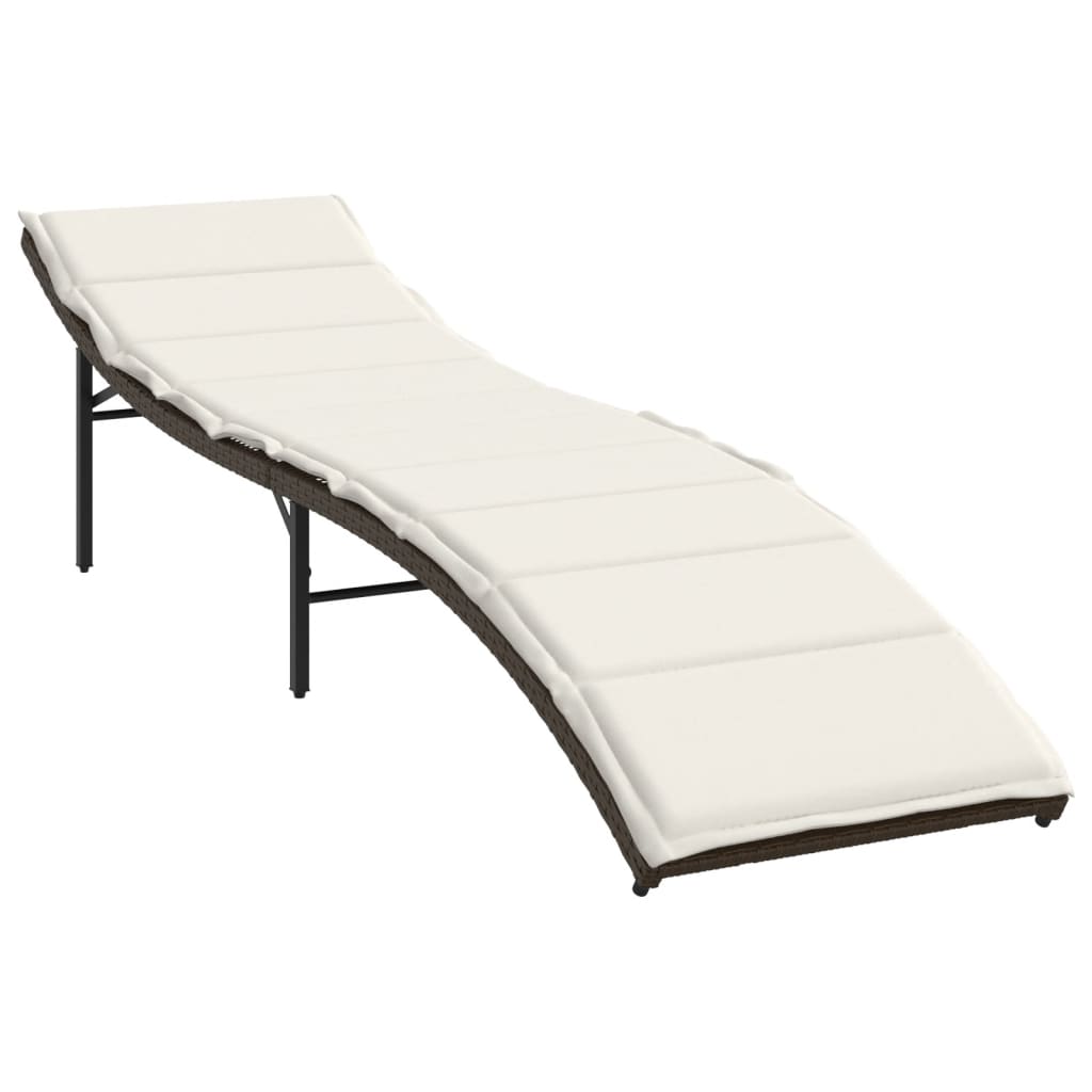 liggestole 2 stk. med bord polyrattan brun