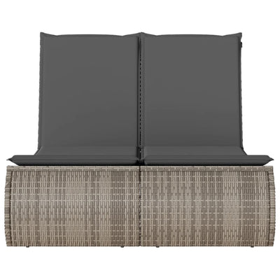 loungesofa med hynder polyrattan grå