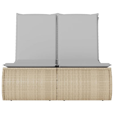 solseng med hynder polyrattan beige