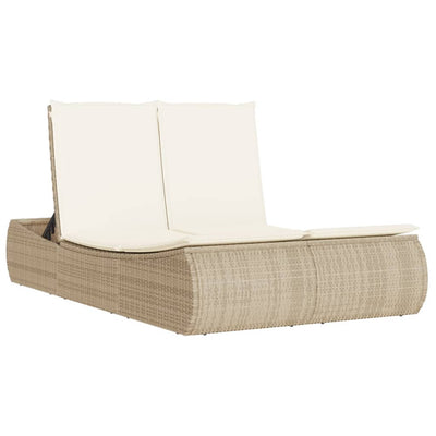 solseng med hynder polyrattan beige