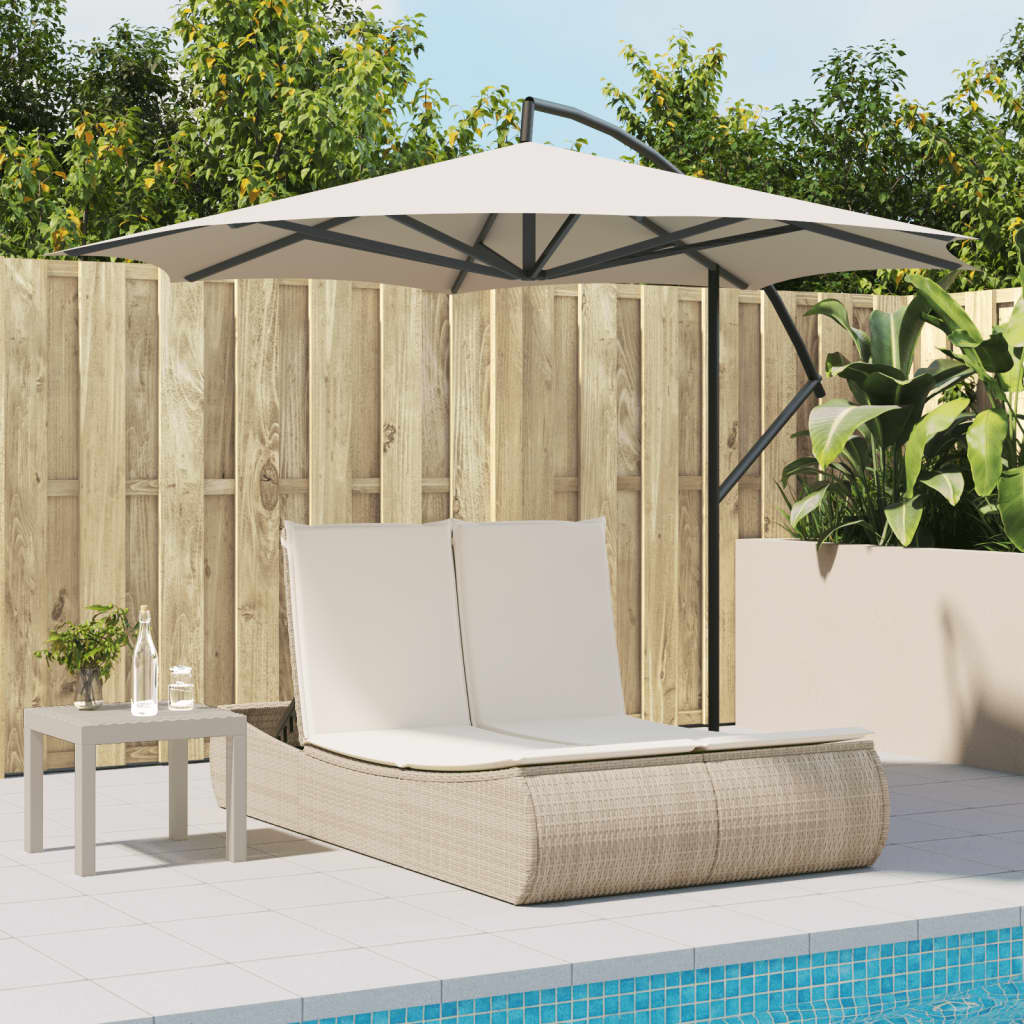 solseng med hynder polyrattan beige