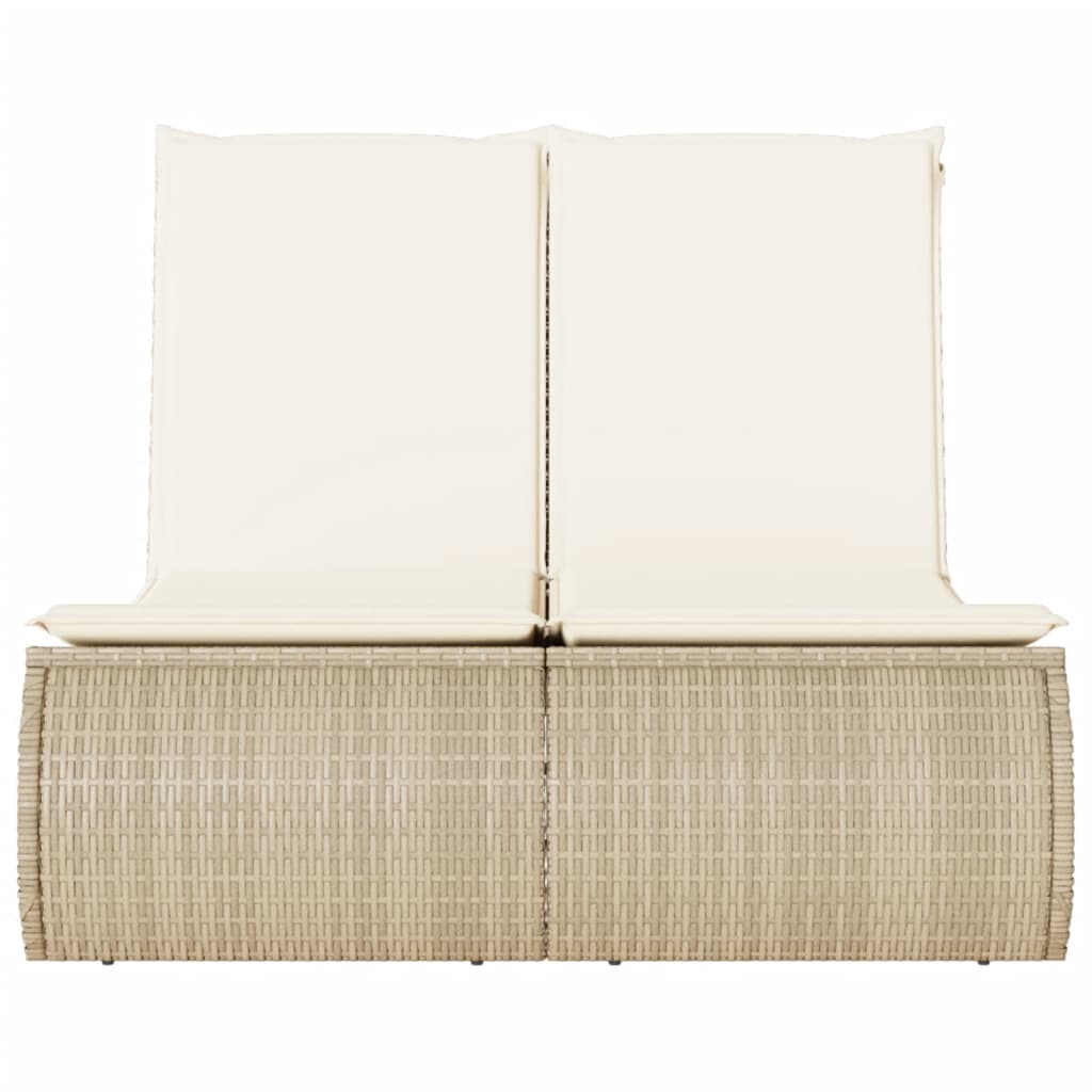 solseng med hynder polyrattan beige