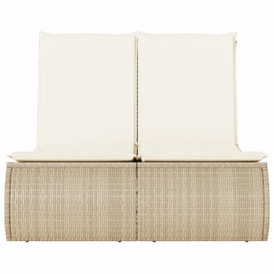 solseng med hynder polyrattan beige