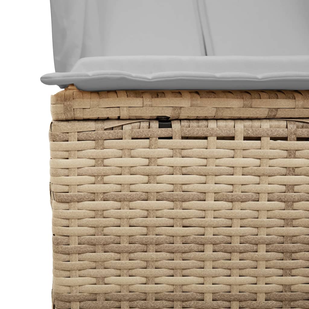 solseng med tag og gardiner polyrattan beige