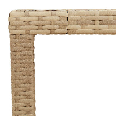 havebord 90x90x75 cm polyrattan og akacietræ beige