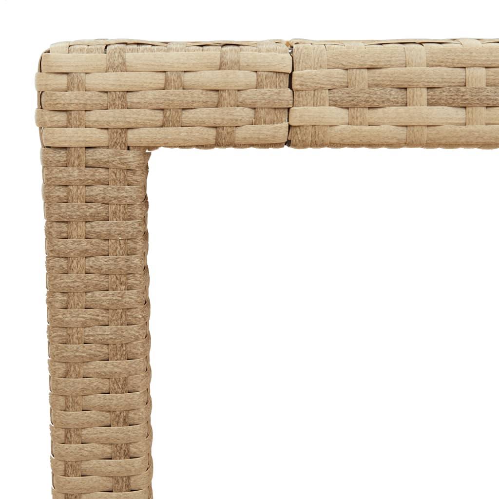 havebord 150x90x75 cm polyrattan og massivt akacietræ beige