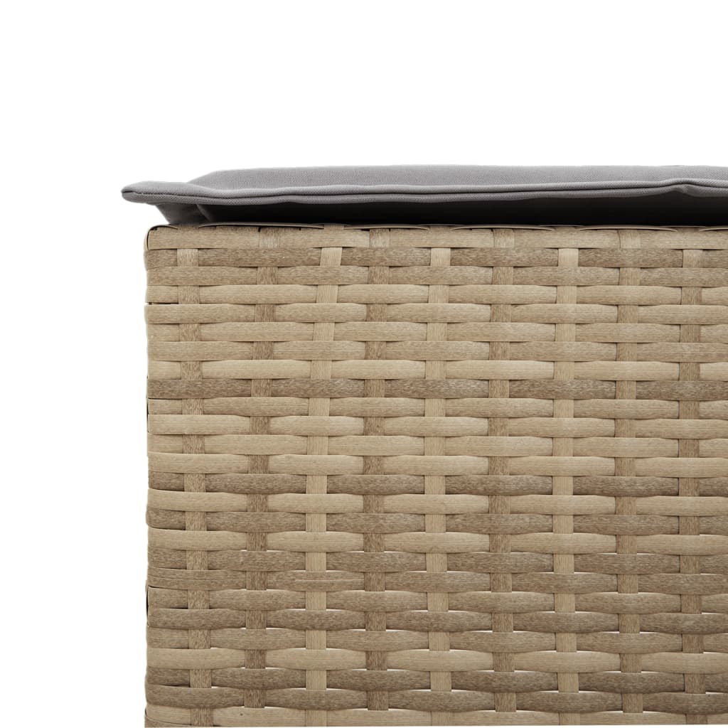 udendørs barstole med hynder 2 stk. polyrattan beige