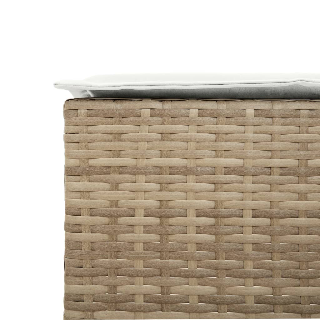 udendørs barstole med hynder 2 stk. polyrattan beige