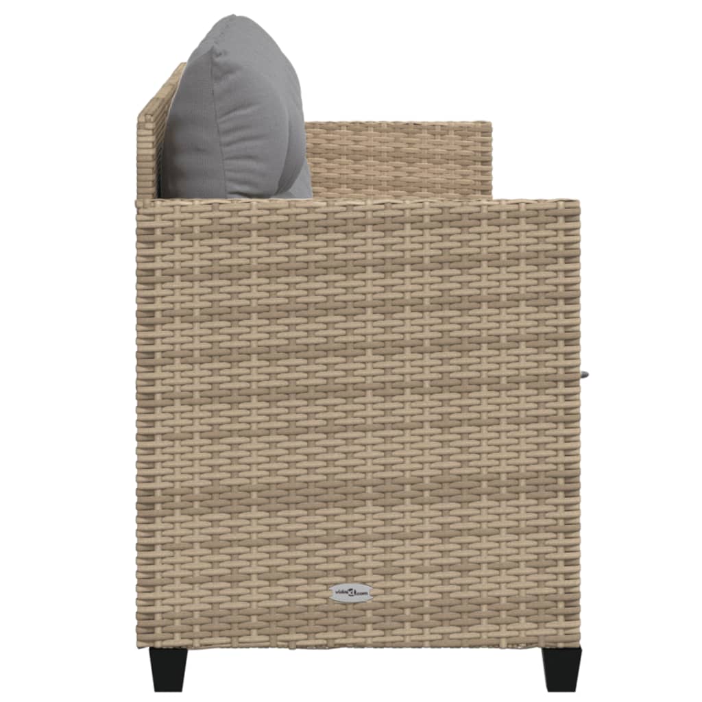 loungesofa med hynder polyrattan beige