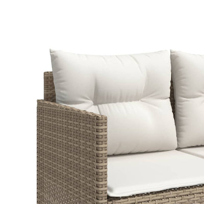 loungesofa med hynder polyrattan beige