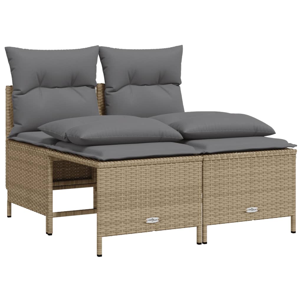 sofasæt til haven 4 dele med hynder polyrattan beige