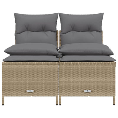 sofasæt til haven 4 dele med hynder polyrattan beige