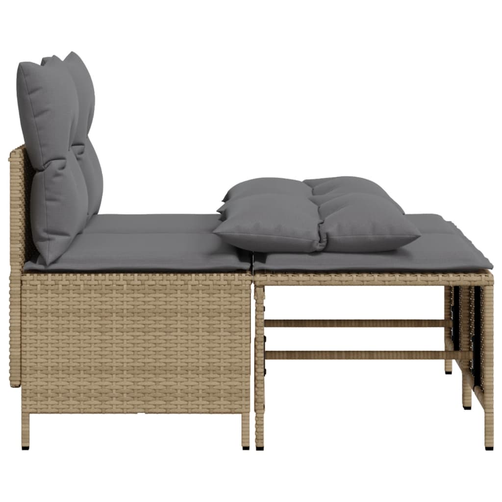 sofasæt til haven 4 dele med hynder polyrattan beige