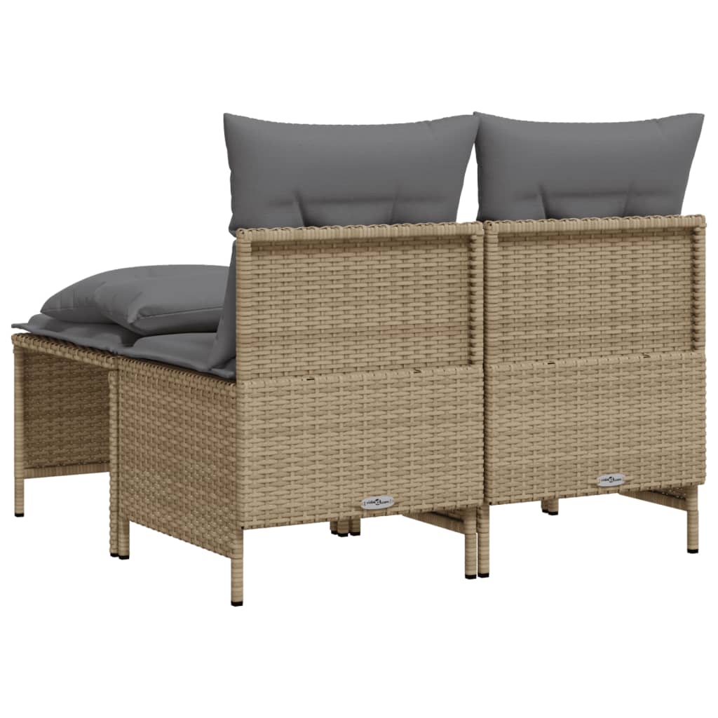 sofasæt til haven 4 dele med hynder polyrattan beige