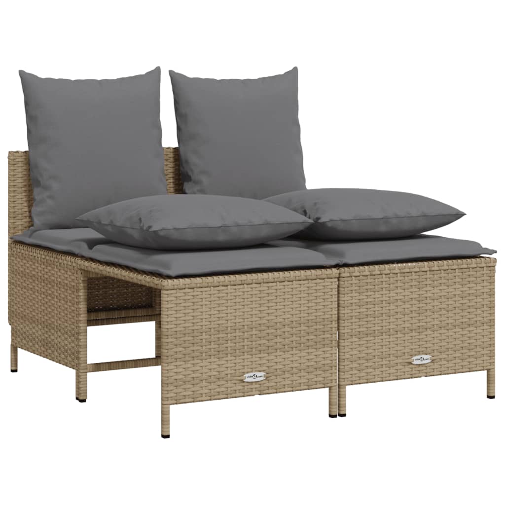 sofasæt til haven 4 dele med hynder polyrattan beige