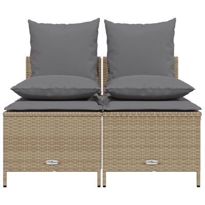 sofasæt til haven 4 dele med hynder polyrattan beige