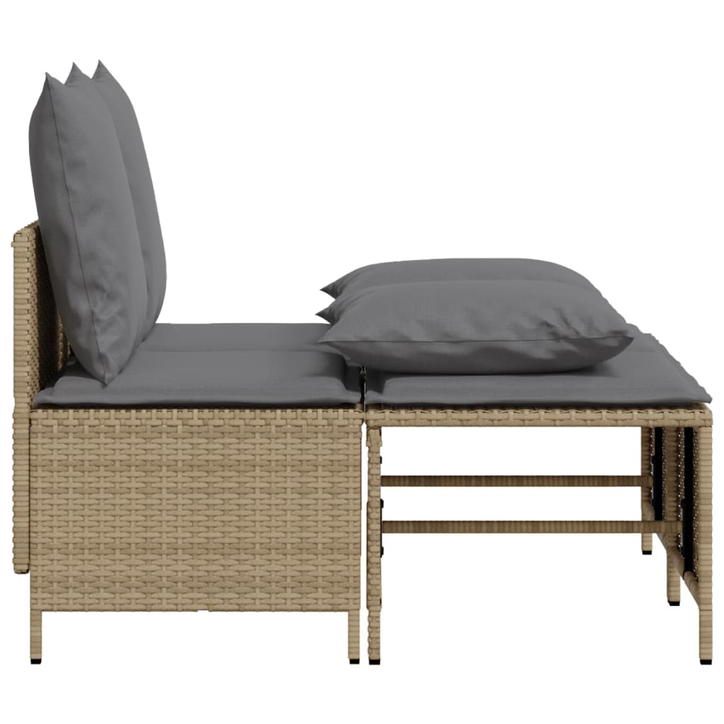 sofasæt til haven 4 dele med hynder polyrattan beige