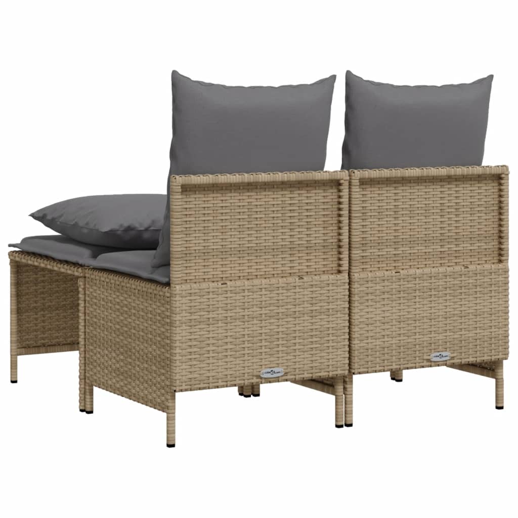 sofasæt til haven 4 dele med hynder polyrattan beige