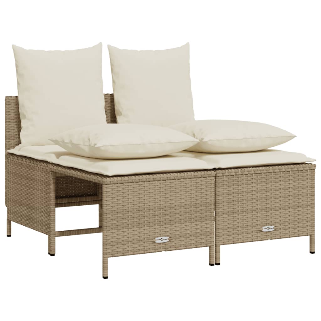 sofasæt til haven 4 dele med hynder polyrattan beige