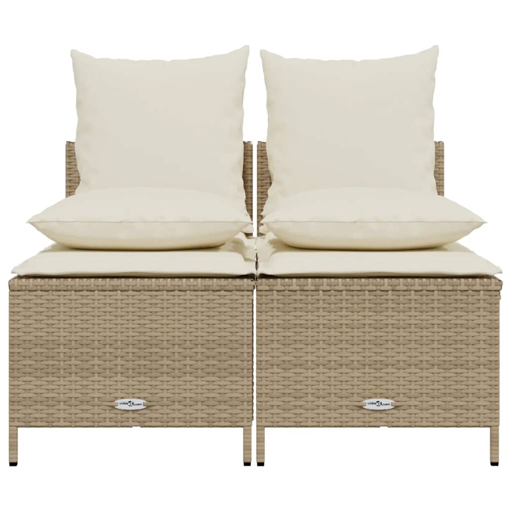 sofasæt til haven 4 dele med hynder polyrattan beige