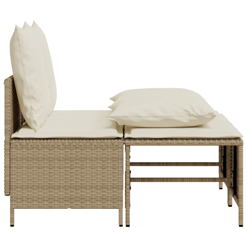 sofasæt til haven 4 dele med hynder polyrattan beige