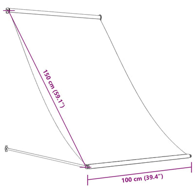 markise 100x150 cm sammenrullelig stof og stål antracitgrå