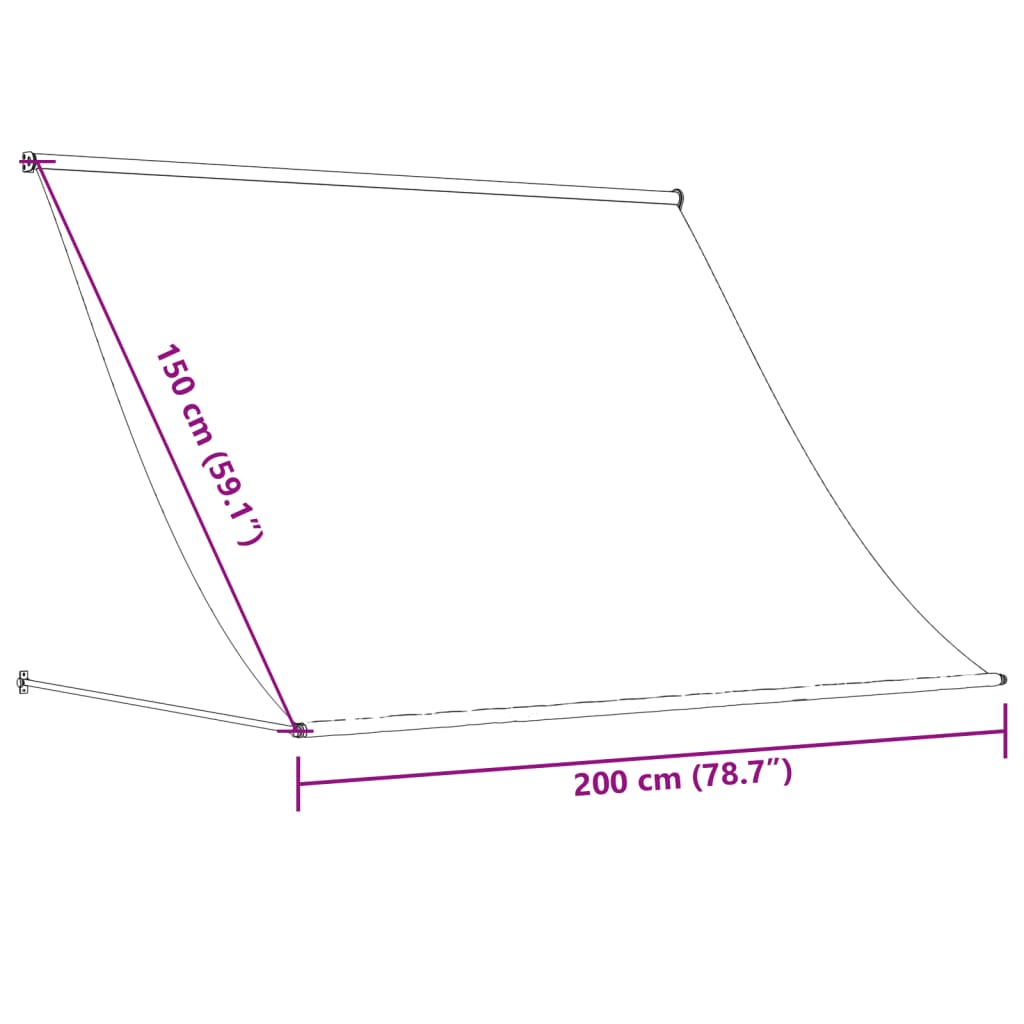 markise 200x150 cm sammenrullelig stof og stål antracitgrå