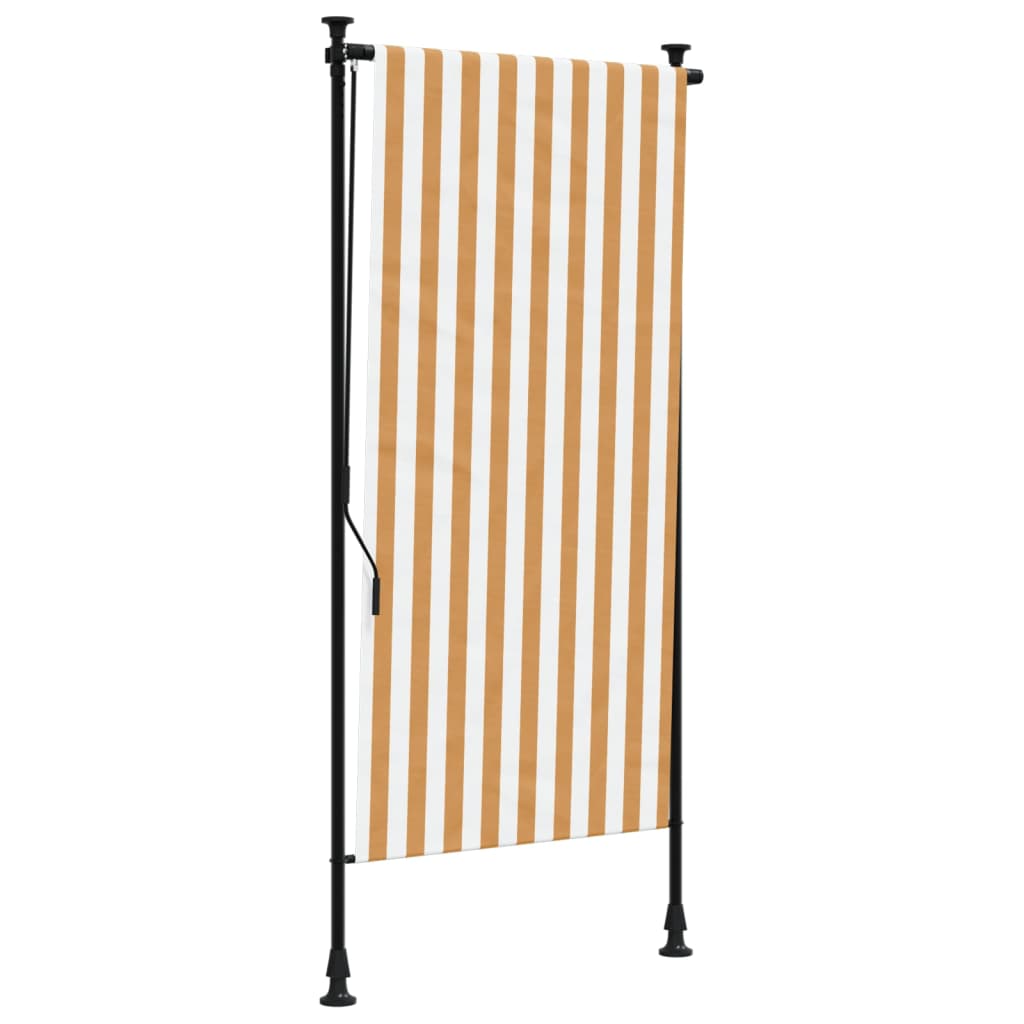 udendørs rullegardin 100x270 cm stof og stål orange og hvid