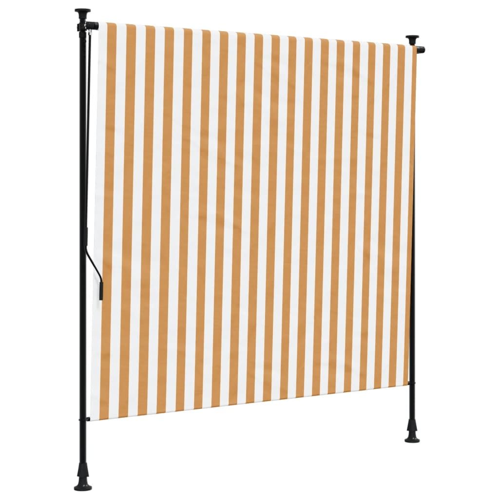 udendørs rullegardin 200x270 cm stof og stål orange og hvid