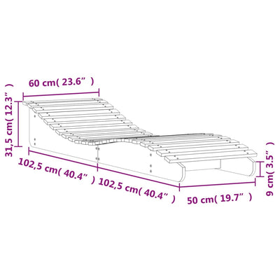 liggestole 2 stk. 205x60x31,5 cm massivt fyrretræ hvid